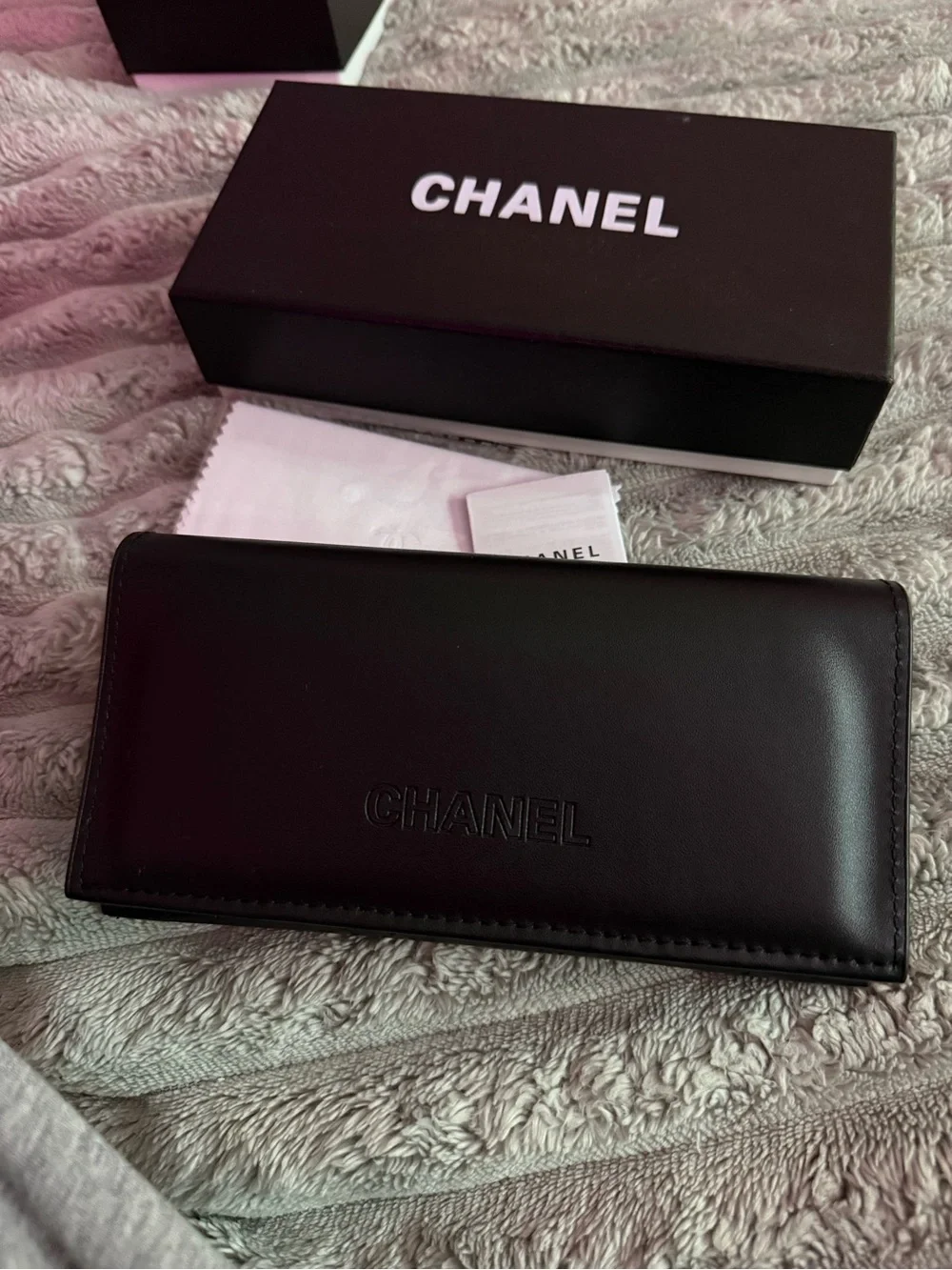 CHANEL Black Square Oversized Sunglasses with Gold CC Details